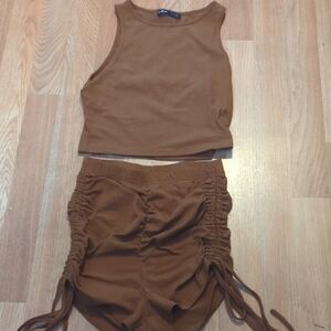 SHEIN Brown Ribbed Top